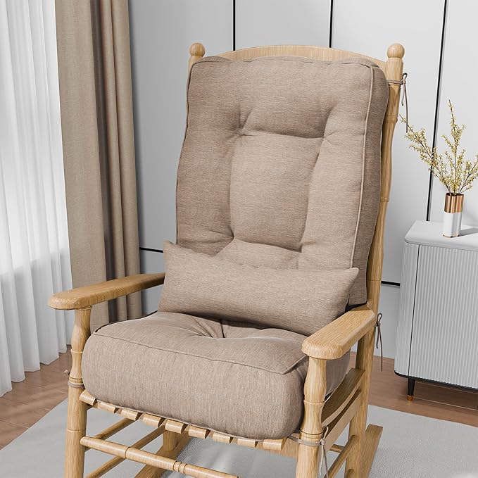 Rocking Chair Cushions with Pillow, Waterproof and Fade-Resistant Thicken