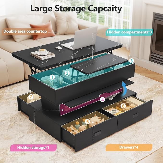 Turosur Lift Top Coffee Table