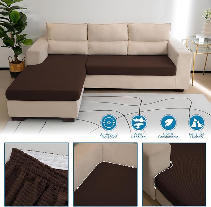 Water Repellent Couch Cushion Cover Loveseat Cover, Stretch Sectional Sofa Seat
