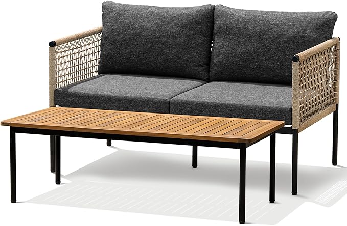 Idzo Oscar Wicker Metal Loveseat