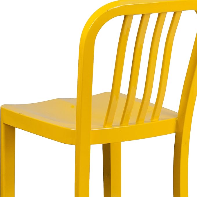 Flash Furniture Commercial Grade 30" High Yellow Metal Indoor-Outdoor Barstool