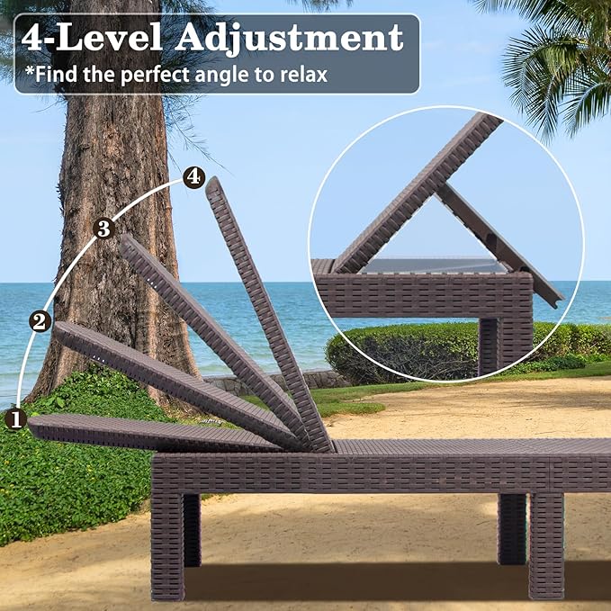 DIMAR GARDEN Outdoor Chaise Lounge, Pool Lounge Chair