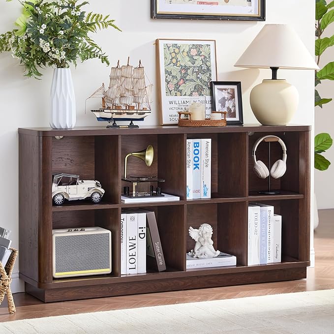 Joaxswe 8 Cube Bookcase, Floor Standing 2-Tier Cubby TV Stand Bookshelf