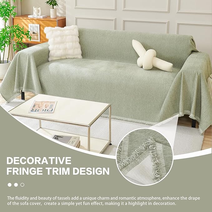 DREAMINGO Sofa Covers Washable Thick Chenille Couch Cover