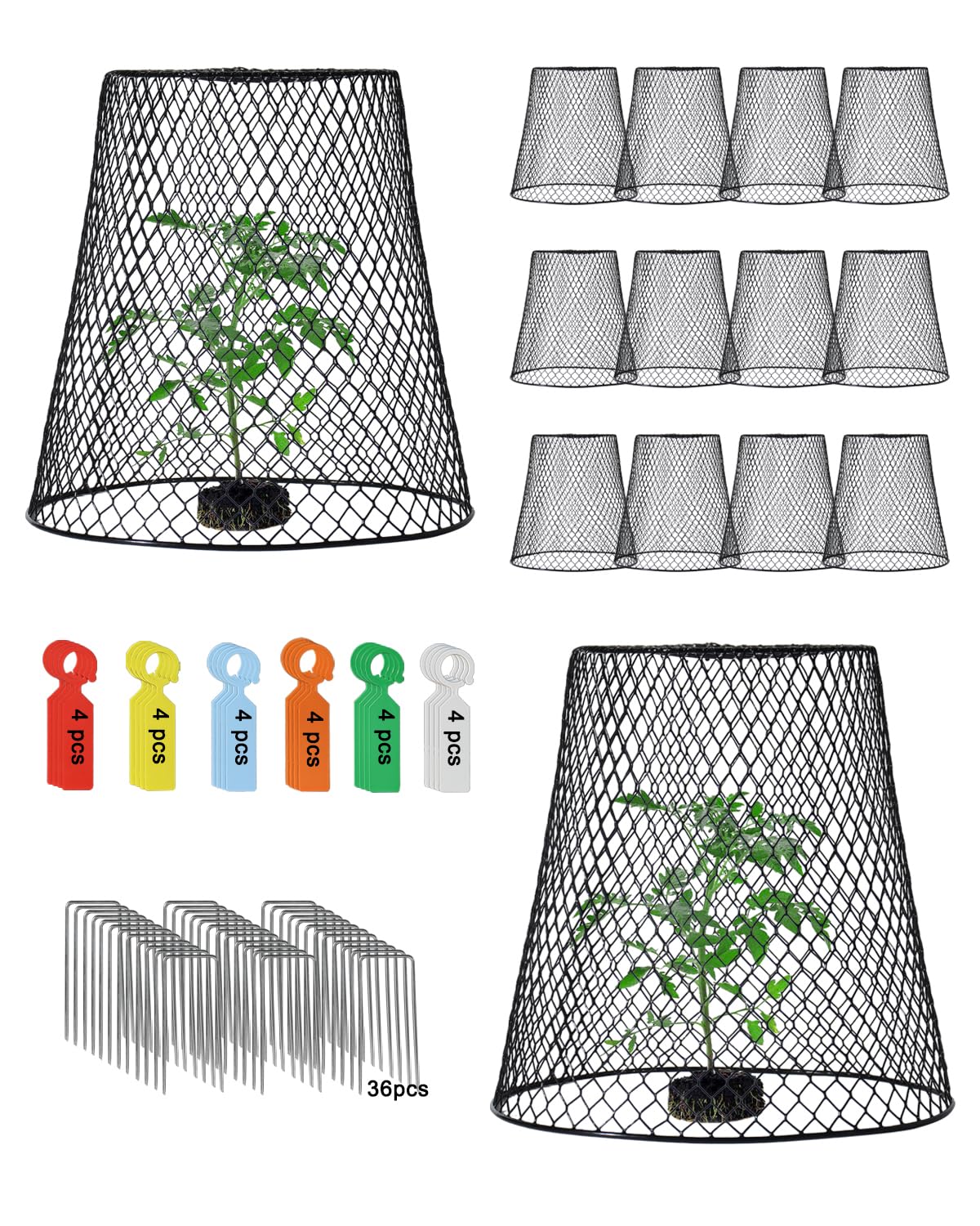 vensovo 12 Pcs Chicken Wire Cloche Plant Covers, 9 inch Metal Plant Protectors from Animals, Heavy-Duty Garden Netting to Keep Rabbits, Squirrels, Birds & Other Small Animals Out