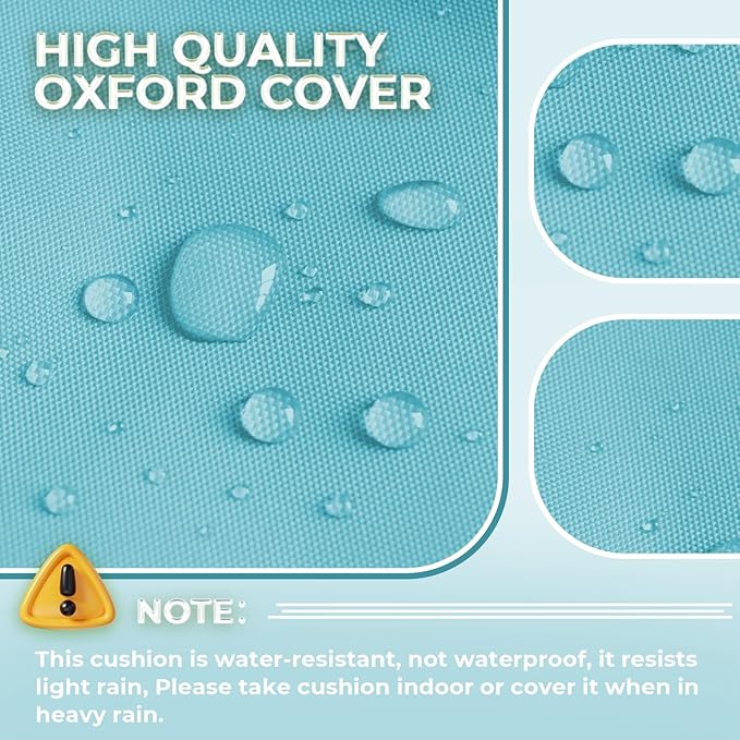 Outdoor Chaise Lounge Chair Cushion Waterproof 74.4 x 22 x 4.7 Inches Memory