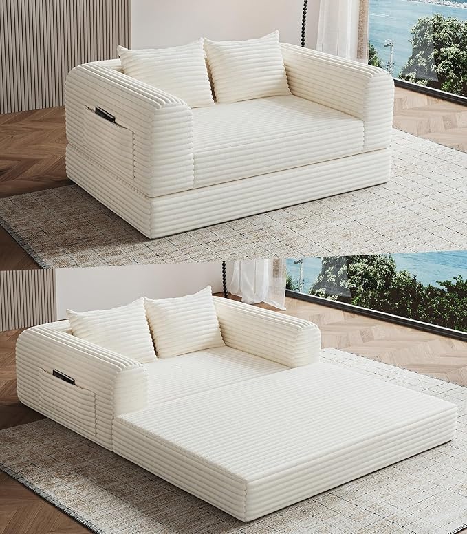 Versatile 2 in1 Loveseat Armchair Couch Convertible Boneless Chaise Lounge