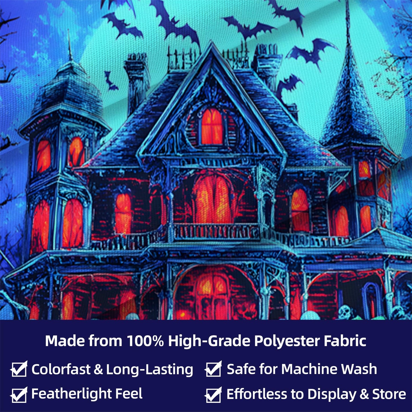 BVBOX Halloween Tapestry, Blacklight Tapestry for Halloween Party Decor Hanging Tapestries Backdrop Wall Art Poster for Bedroom Dorm 90x70in