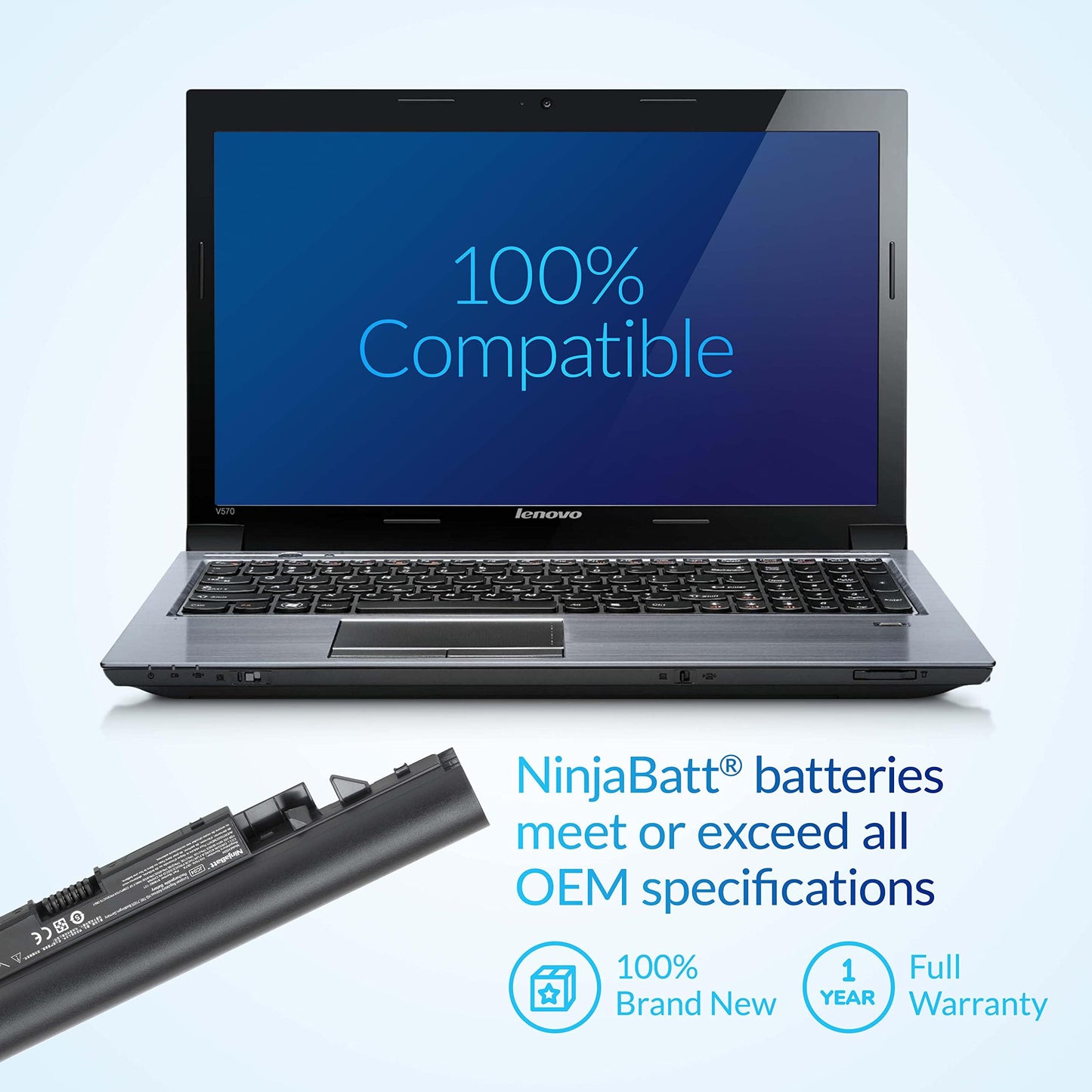 NinjaBatt Battery for HP 919700-850 JC04 JC03 15-BS015DX 15-BS113DX 15-BS115DX 15-BS060WM 15-BS013DX 15-BS070WM 17-BS049DX 17-BS011DX 250-G6 - High Performance [2200mAh/14.8v]