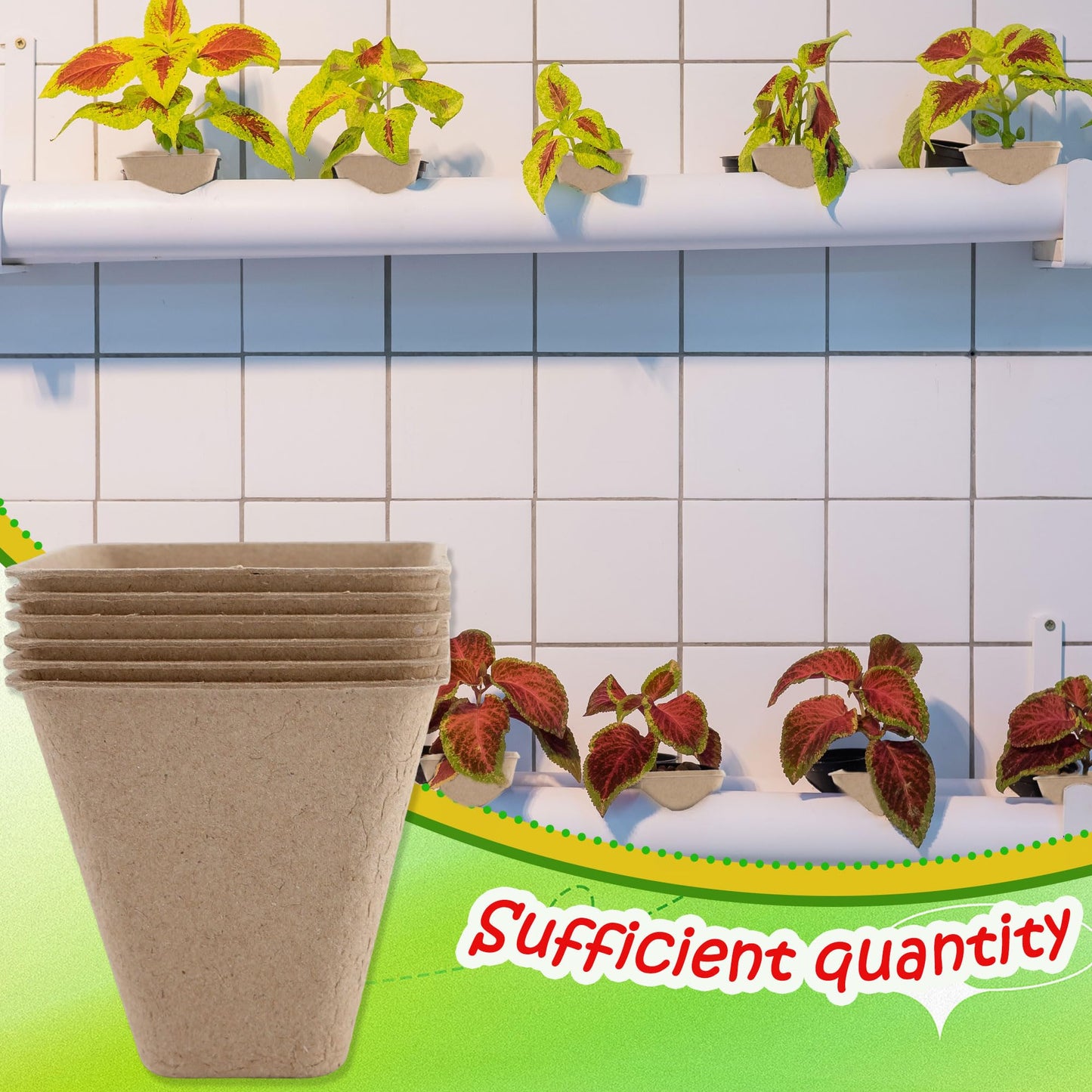 Plukeen 200 Pcs 3.15 Inches Square Seed Starting Pots Biodegradable Drainage Holes Nursery Pot Small Seed Starter Tray Bulk Garden Germination Container for Herb Seed Starter (Color Style 1)