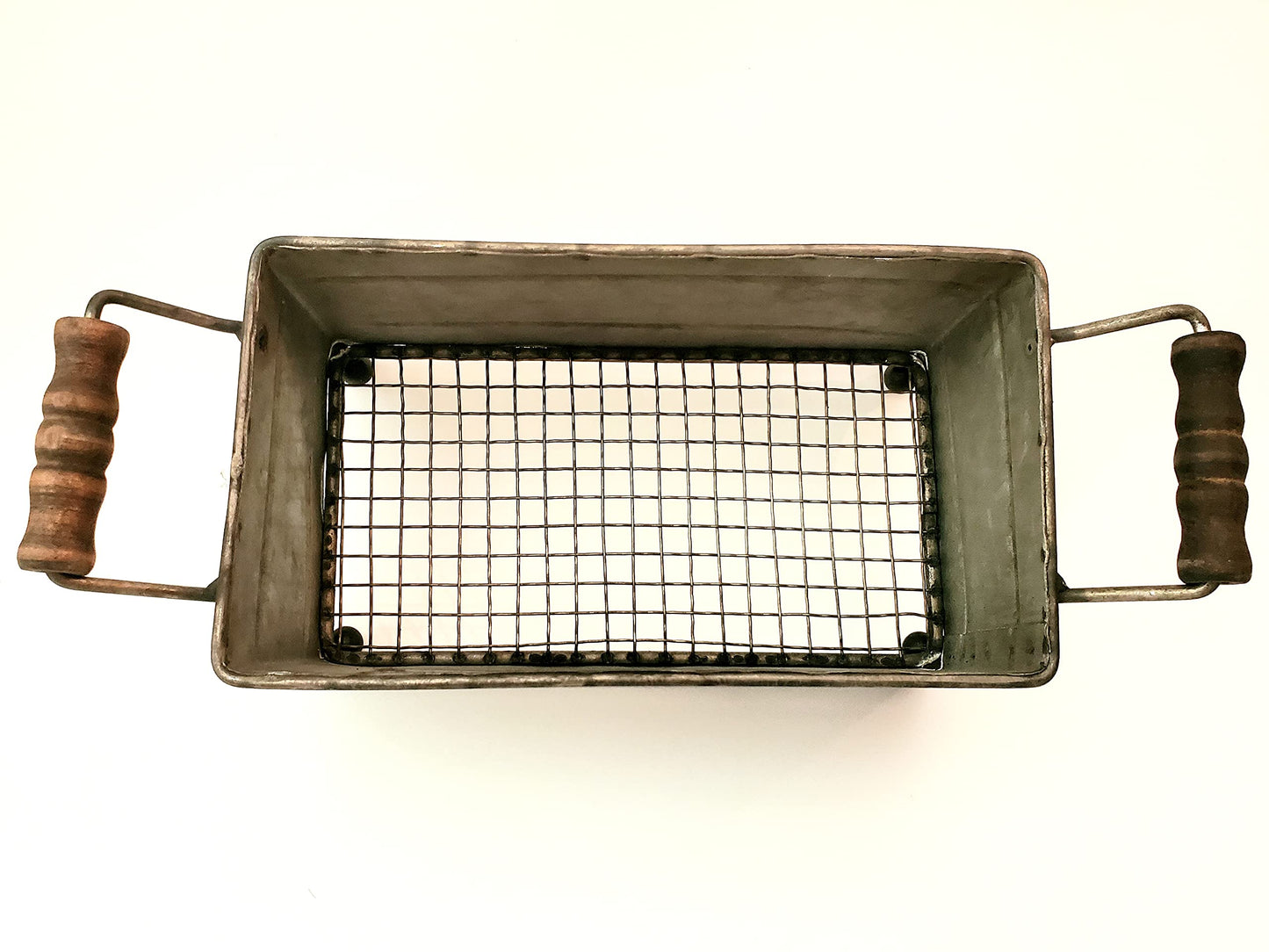 Galvanized Metal Rectangle Container, 11 inches x 4.5 inches x 4.5 inches