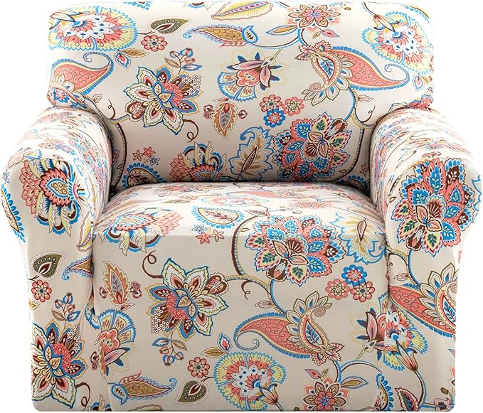 H.VERSAILTEX Floral Pattern Chair Covers Armchair Printed Chair Slip Covers