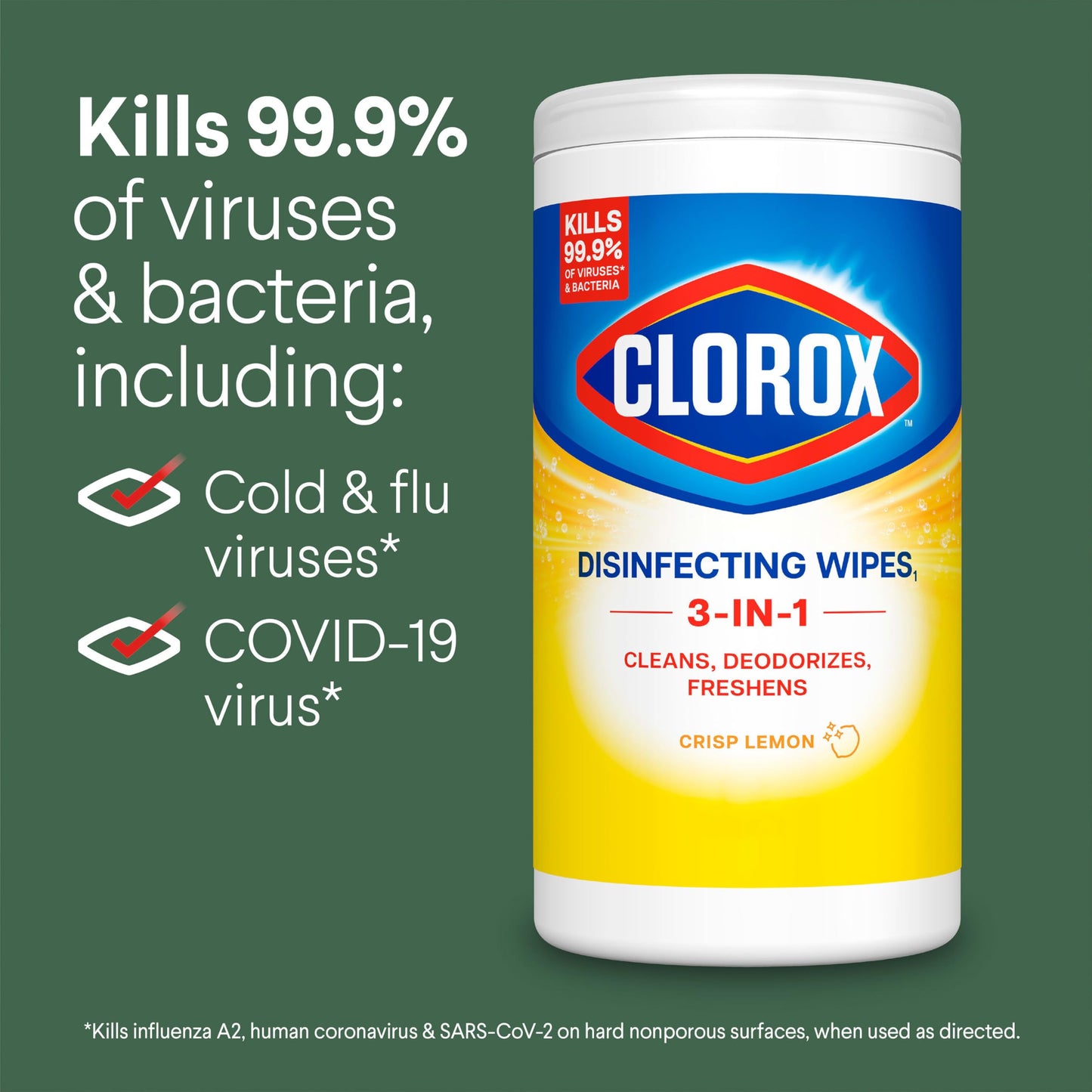 Clorox Disinfecting Cleaning Wipes for Spring Cleaning & Allergy Season, Bleach Free, Fresh Scent and Crisp Lemon, 75 Count Each, Pack of 4
