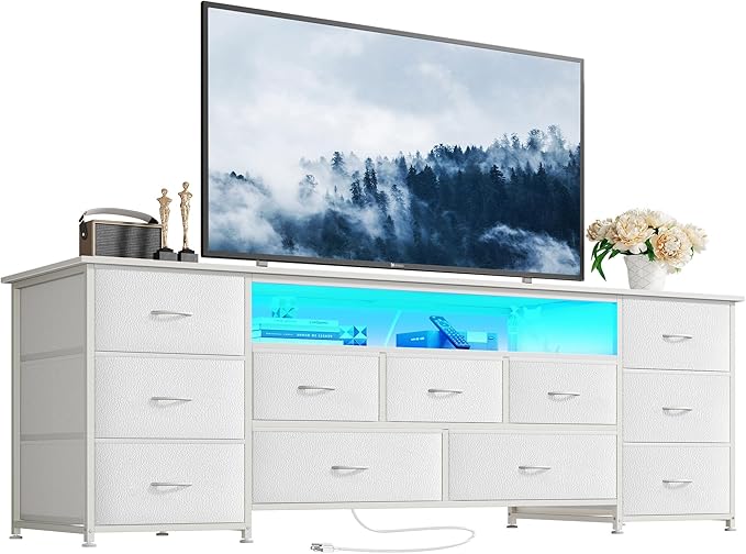 Huuger 63 Inch TV Stand for 65, 70 Inch TV, 11 Drawer Long Dresser