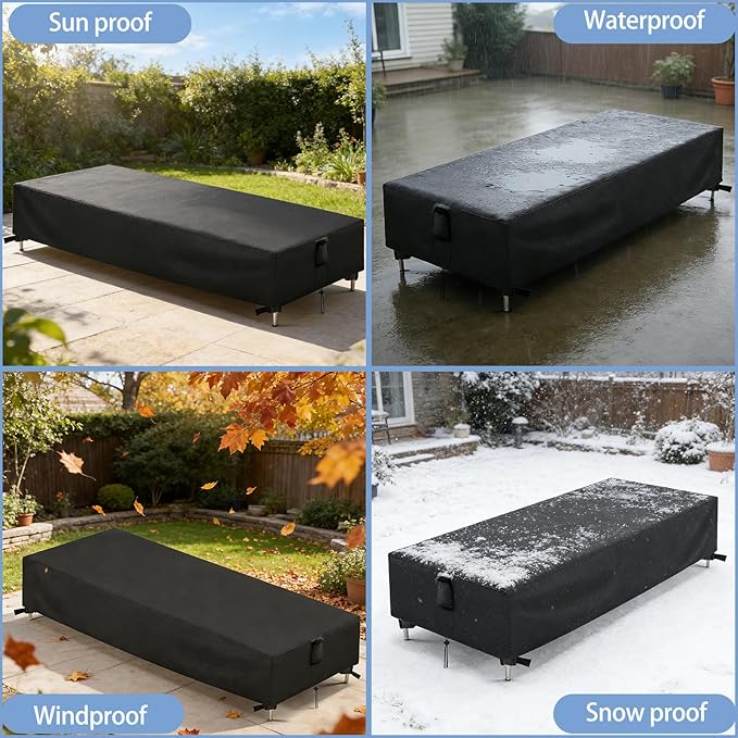 Chaise Lounge Covers, 1 Pack Waterproof Outdoor Lounge Chair Covers
