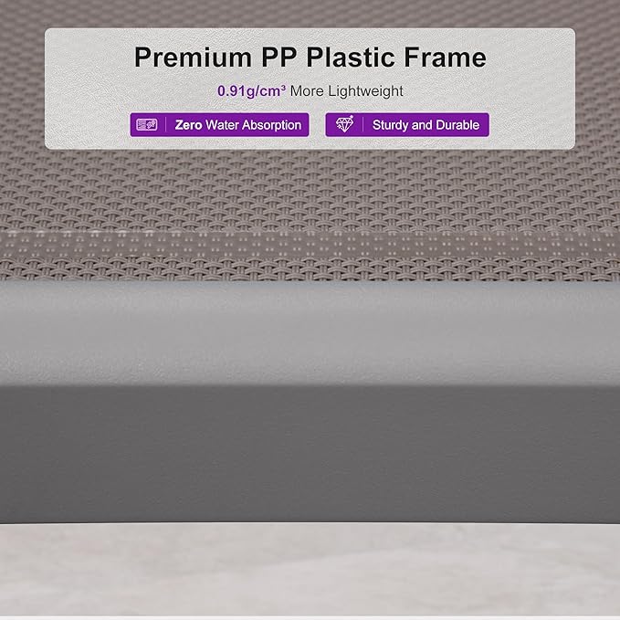 PURPLE LEAF Patio Chaise Lounge Chair Outside Aluminum Plastic Stackable