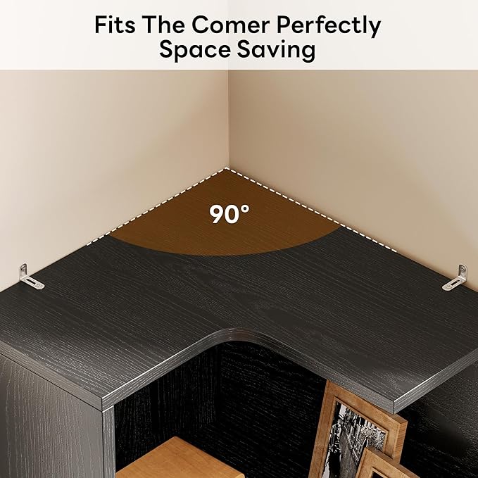 IRONCK Corner Bookshelf, 70.87" Tall Corner Bookcase