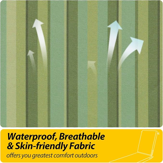 AAAAAcessories Outdoor Chaise Lounge Cushions, Fade-Resistant, Waterproof Patio