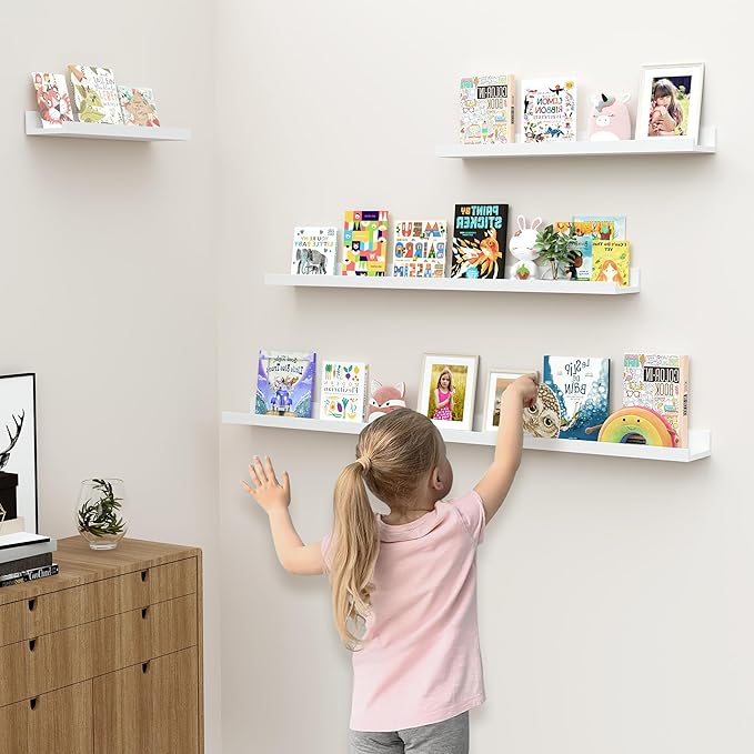 Floating Shelves for Wall, 48 inch Wood Floating Shelves Set of 2, Picture