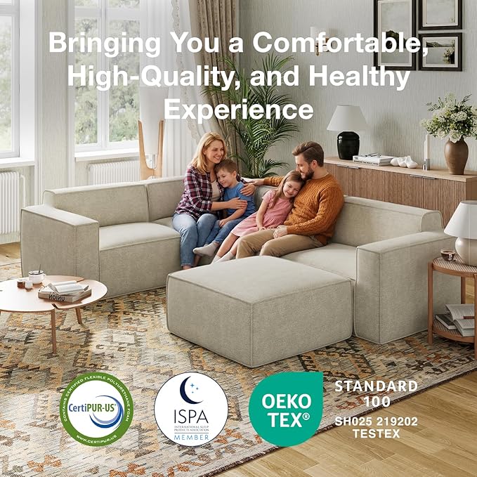 Novilla 142.5" Modular Sectional Sofa, No Assembly Cloud Sectional Couch