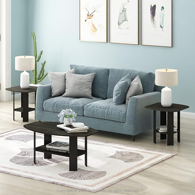 Furinno SIMPLE DESIGN Side Table, 2-Tier Modern End Table