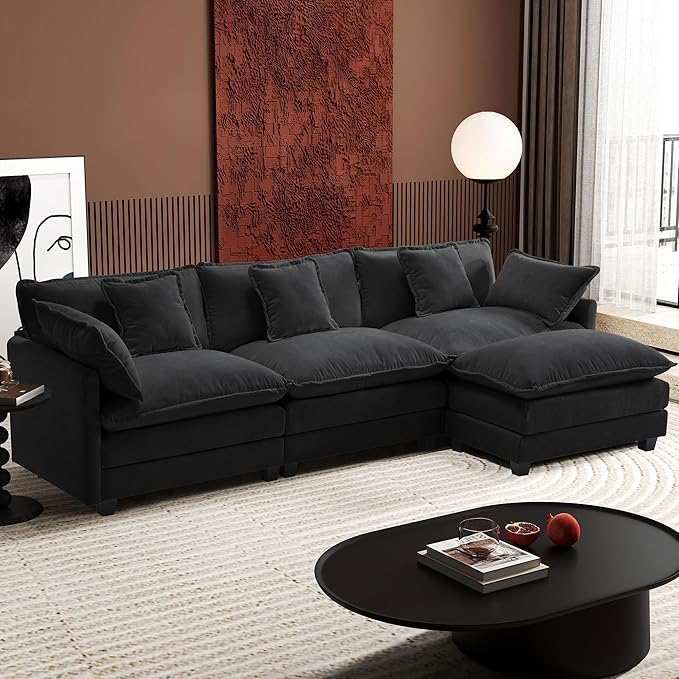 Ihanherry 111.4" L Shaped Modern Sofa Modular Sectional Cloud Couch