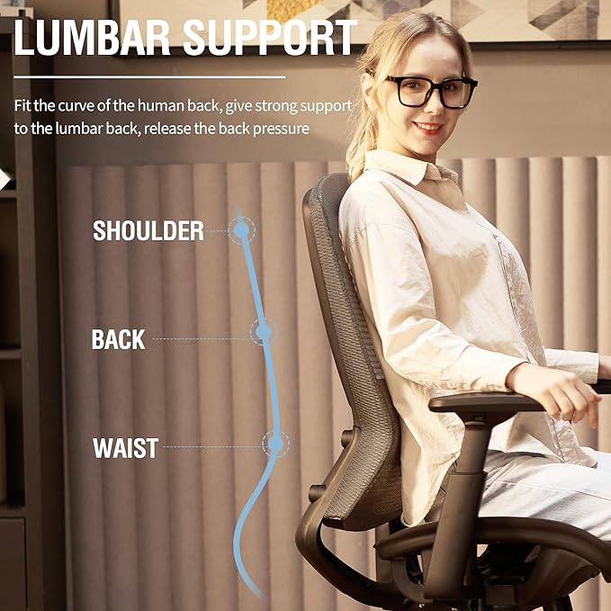ELABEST T96 Mesh Office Chair, Ergonomic Computer Desk Chair, Sturdy Task