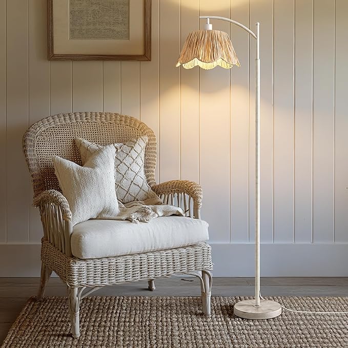 Oneach Rattan Floor Lamp for Living Room