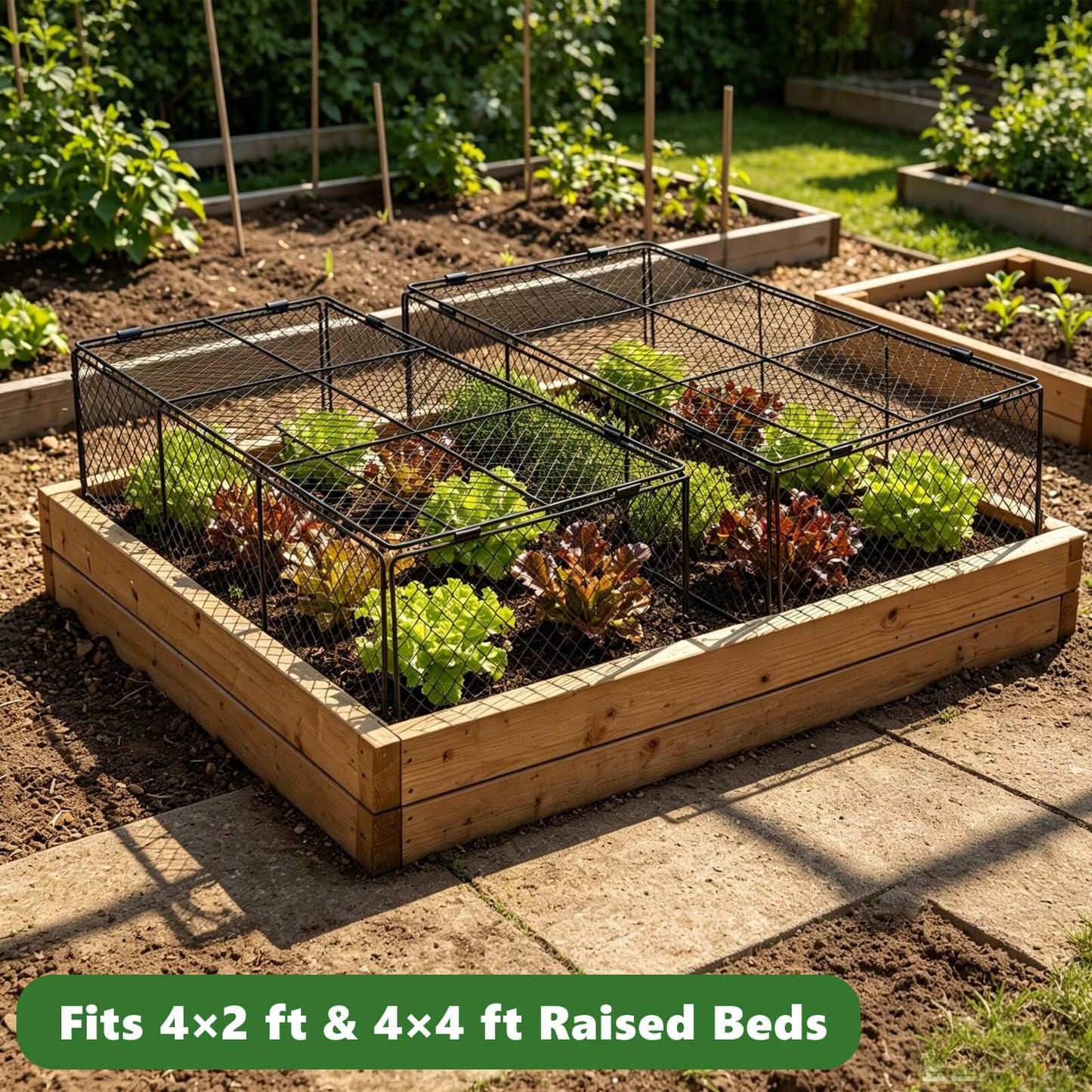 3 Pack Plant Protectors from Animals, Garden Cloches for Plants, Rustproof Chicken Wire Cloche Plant Cages to Keep Animals Out, Sturdy Metal Garden Cages for Outdoor Plants, 40" L × 20.5" W × 10" H