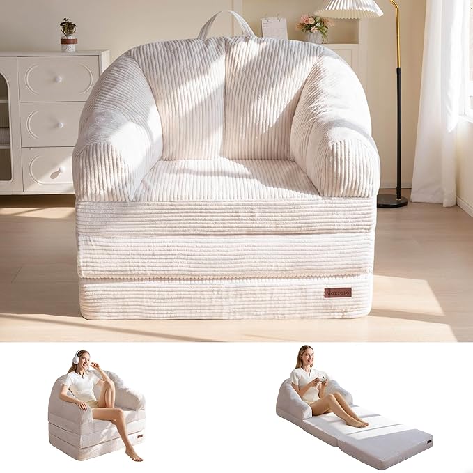 MAXYOYO Folding Sofa Bed with Backrest, Boneless Fold Out Couch Bed with Handle