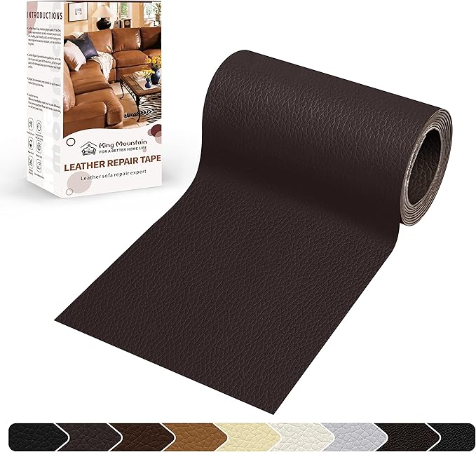 KING MOUNTAIN Leather Repair Patch, 4 x 63 Inches self Adhesive Leather Repair