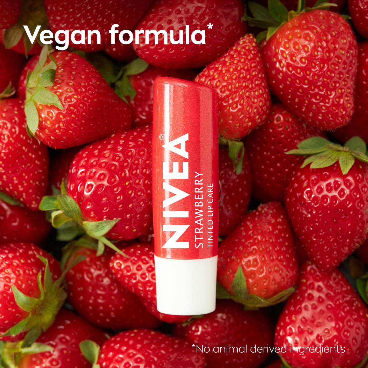NIVEA Lip Care, Fruity Tinted Lip Balm Variety Pack, Cherry, Strawberry, Blackberry and Watermelon Flavors, 3-in-1 Moisture, Repair and Color, 0.17 Oz Stick, Pack of 4