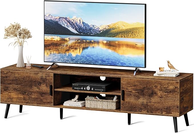 SUPERJARE TV Stand for 55, 65 Inch TV, 63 Inch Entertainment Center
