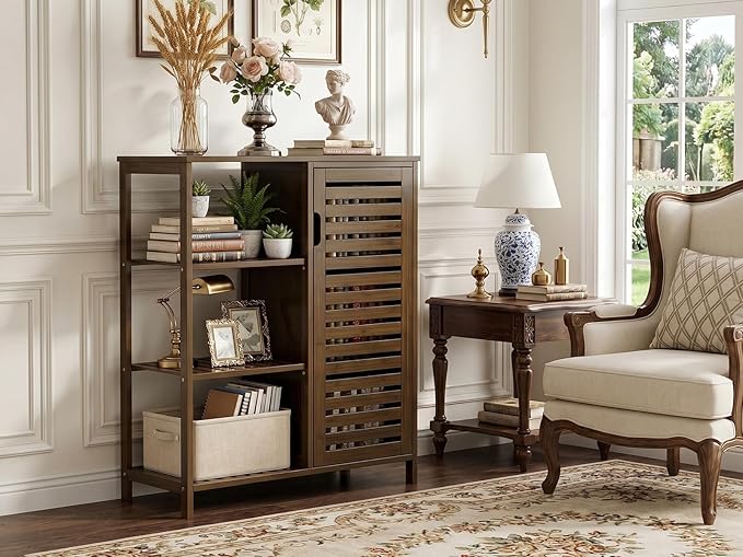 HITNET Bathoom Storage Cabinet, Bamboo Floor Cabinet