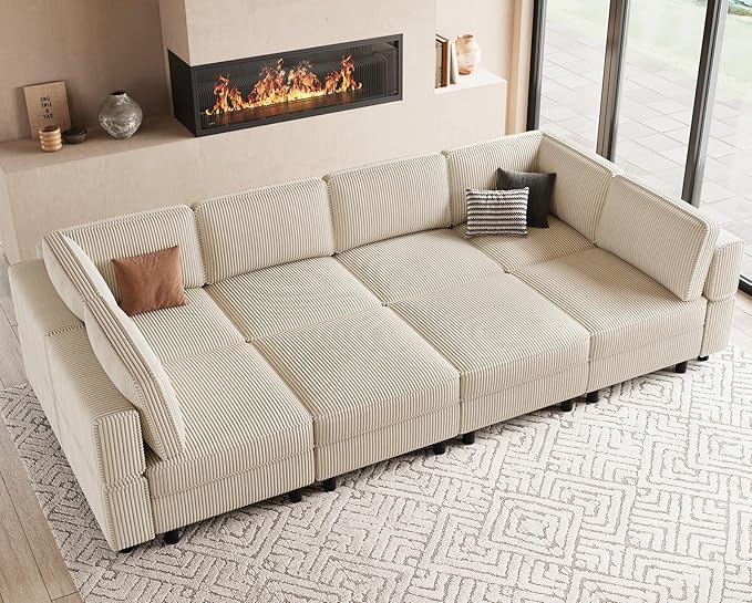 Belffin 114.2" 8 Seats Modular Sectional Sofa
