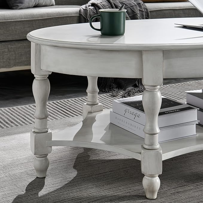Solid Wood Oval Coffee Table
