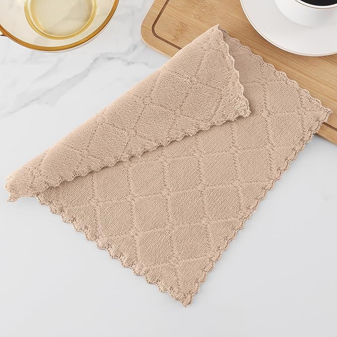 Homaxy 12 Pack Kitchen Dish Cloths, Super Soft and Absorbent Coral Velvet Dish
