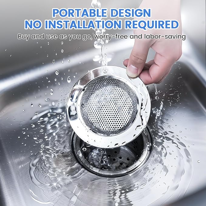 Sink Drain Strainer, Stainless Steel Kitchen Sink Drain Strainer, Dishwasher