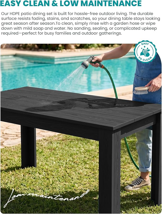 SERWALL HDPE Dining Set for 10 – 2 Tables, 8 Armless + 2 Armchairs. Includes 10