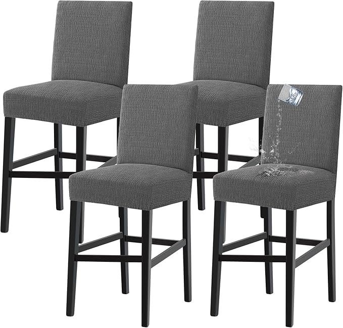 Turquoize 100% Waterproof Bar Stool Cover Stretch Washable Barstool Seat Covers