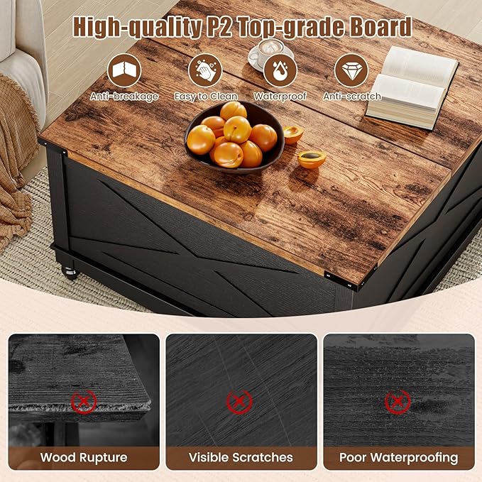 ALLSTAND 31.5" Lift Top Coffee Table