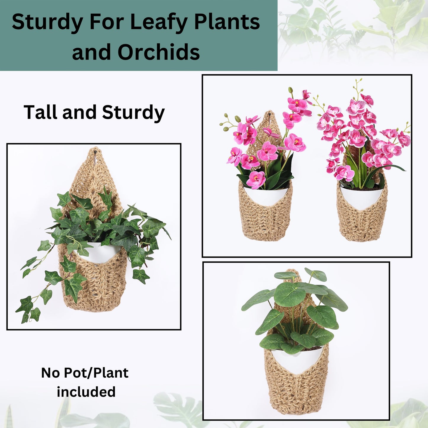 Shineloha 2 Pack 6-inch Hanging Planters for Indoor Plants, Macrame Wall Plant Hanger | Wall Plant Holder, Wall Planters for Indoor Plants (2 Pack, for up to 6 inch Pot)