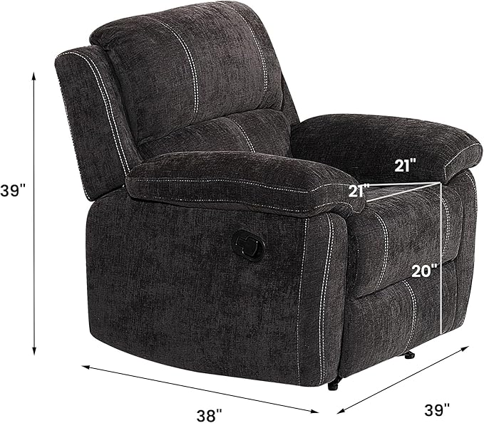 Betsy Furniture Modern Fabric Recliner Sofa Set, Loveseat w/Console, Recliner