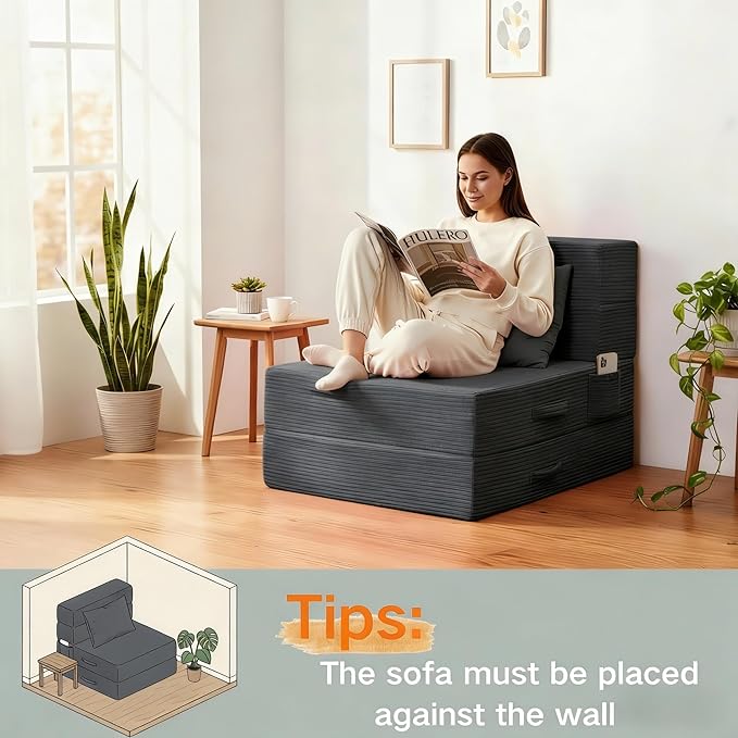 Folding Sofa Bed, 4 in 1 Convertible Sleeper Chair