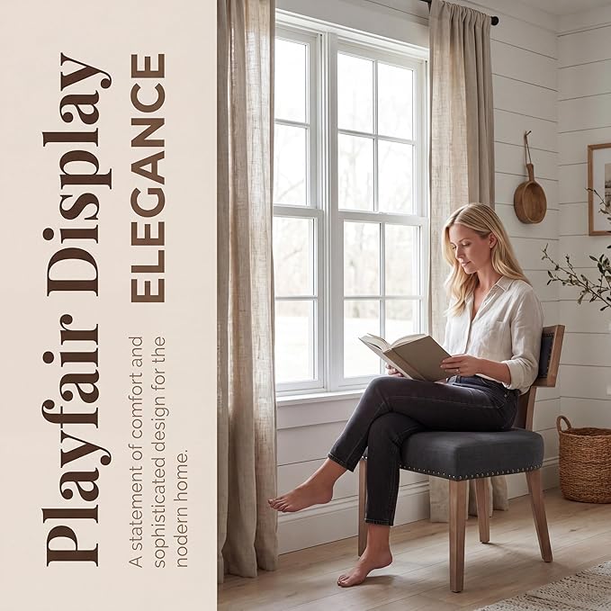 VESCASA Linen Upholstered Dining Chairs