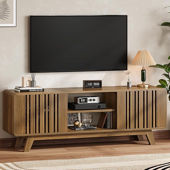 ONBRILL 63-Inch TV Stand for TVs up to 75 Inch, Mid-Century Modern Television