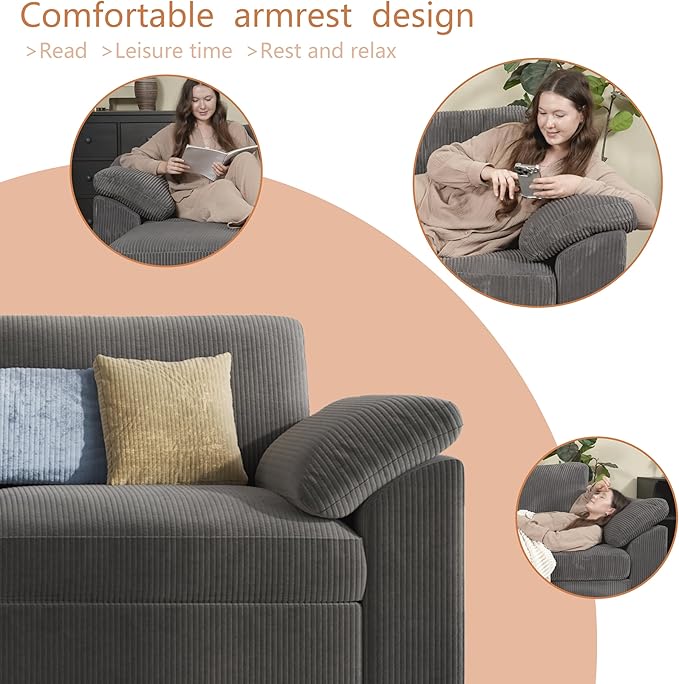 EASE MOOSE Oversized Sectional Modular Sofa, Large U Shape Sectional Couch Wide