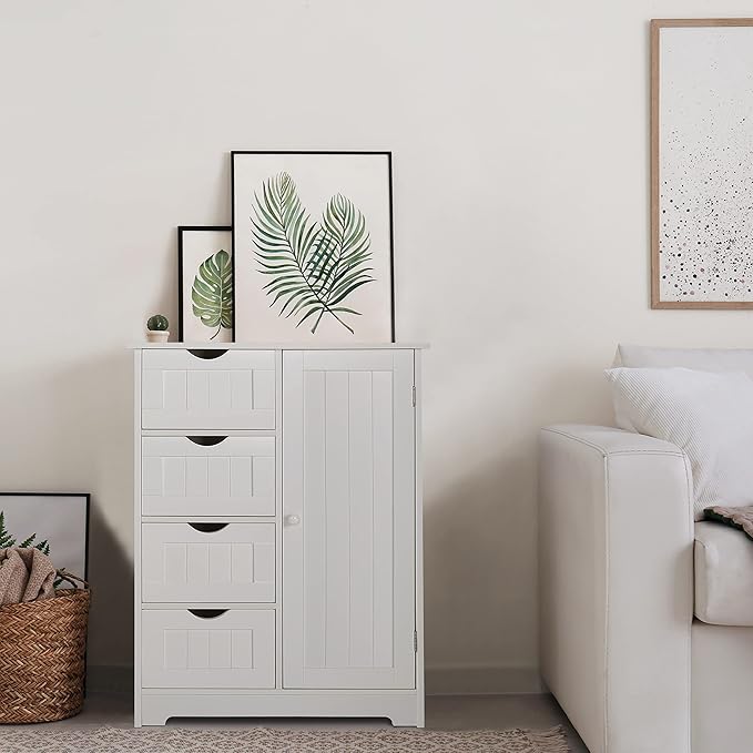 Yardenaler Bathroom Floor Storage Cabinet