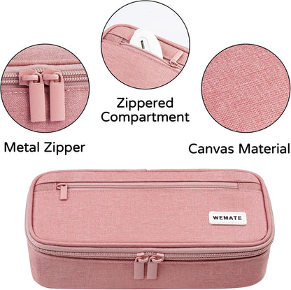 WEMATE Pencil Case, Large Storage Organizer for Stationery, Back - to - School Essential, Teacher Must - have, Big Pencil Pouch, Marker Case School Supplies for College & High School