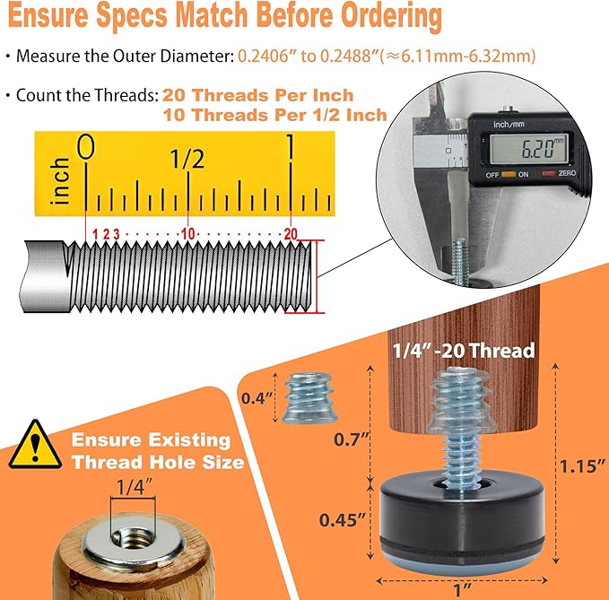 1/4-20 Leveling Feet